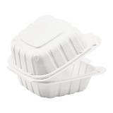 Small White Takeout Boxes - 6"x6" Mineral Filled Hinged Food Containers - Karat Earth - 400 ct-To-Go Packaging-Karat-Restaurant Supply Drop