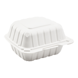 Small White Takeout Boxes - 6"x6" Mineral Filled Hinged Food Containers - Karat Earth - 400 ct-To-Go Packaging-Karat-Restaurant Supply Drop