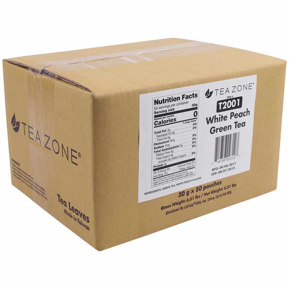 Tea Zone White Peach Green Tea - 50 Bags-Tea Leaves-Tea Zone-Restaurant Supply Drop