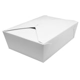 White Microwavable Folded Paper #3 Take-Out Container - Karat Large Fold-To-Go Box - 76oz - 7.8" X 5.5" X 2.4" - 200 Count-To-Go Packaging-Karat-Restaurant Supply Drop