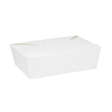 White Microwavable Folded Paper #3 Take-Out Container - Karat Large Fold-To-Go Box - 76oz - 7.8" X 5.5" X 2.4" - 200 Count-To-Go Packaging-Karat-Restaurant Supply Drop
