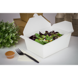 White Microwavable Folded Paper #4 Take-Out Container - Karat Extra Large Fold-To-Go Box - 110oz - 7.8" x 5.5" x 3.5" - 160 Count-To-Go Packaging-Karat-Restaurant Supply Drop