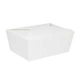 White Microwavable Folded Paper #4 Take-Out Container - Karat Extra Large Fold-To-Go Box - 110oz - 7.8" x 5.5" x 3.5" - 160 Count-To-Go Packaging-Karat-Restaurant Supply Drop