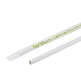 White Paper Straws - Karat Earth 9" Giant Paper Straw (7mm) Wrapped - White - 1,200 count-Paper Straws-Restaurant Supply Drop-Restaurant Supply Drop